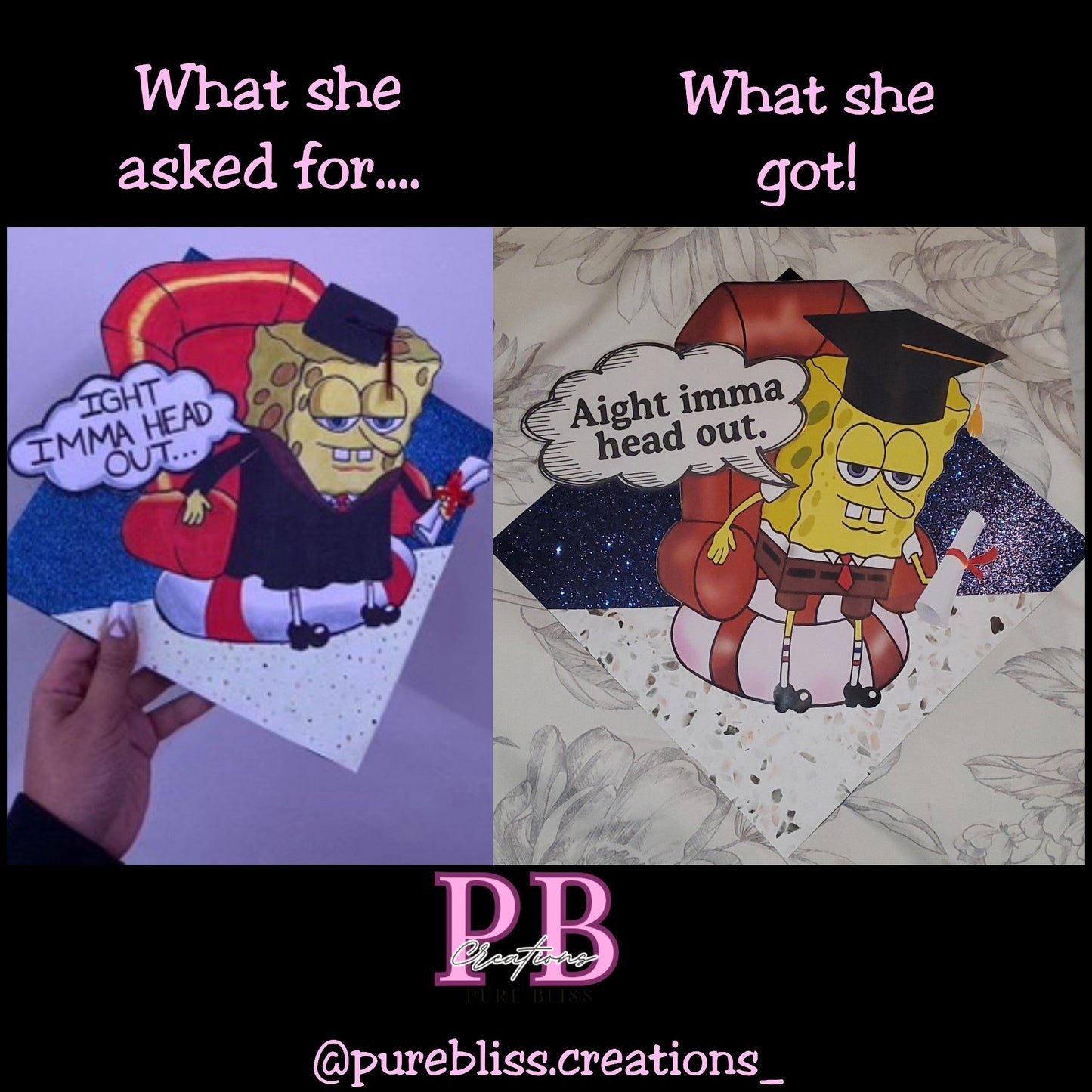 Custom Grad cap topper - Pureblissllc