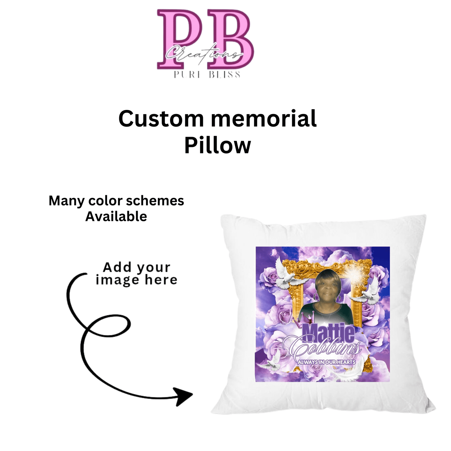 Custom memorial pillow - Pureblissllc