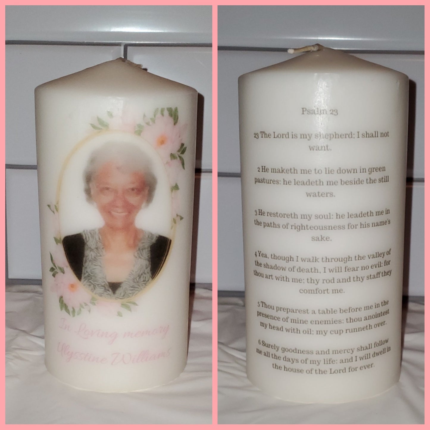 Custom picture pillar candle - Pureblissllc