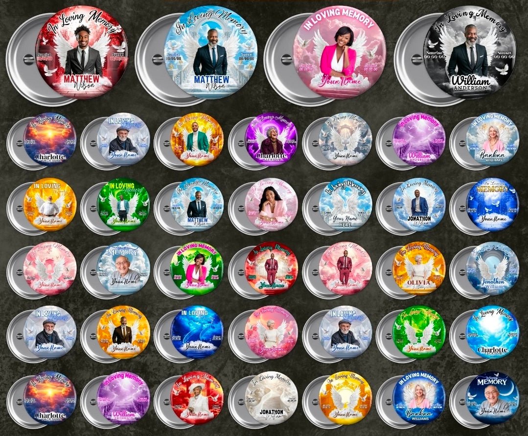 Custom memorial buttons - Pureblissllc