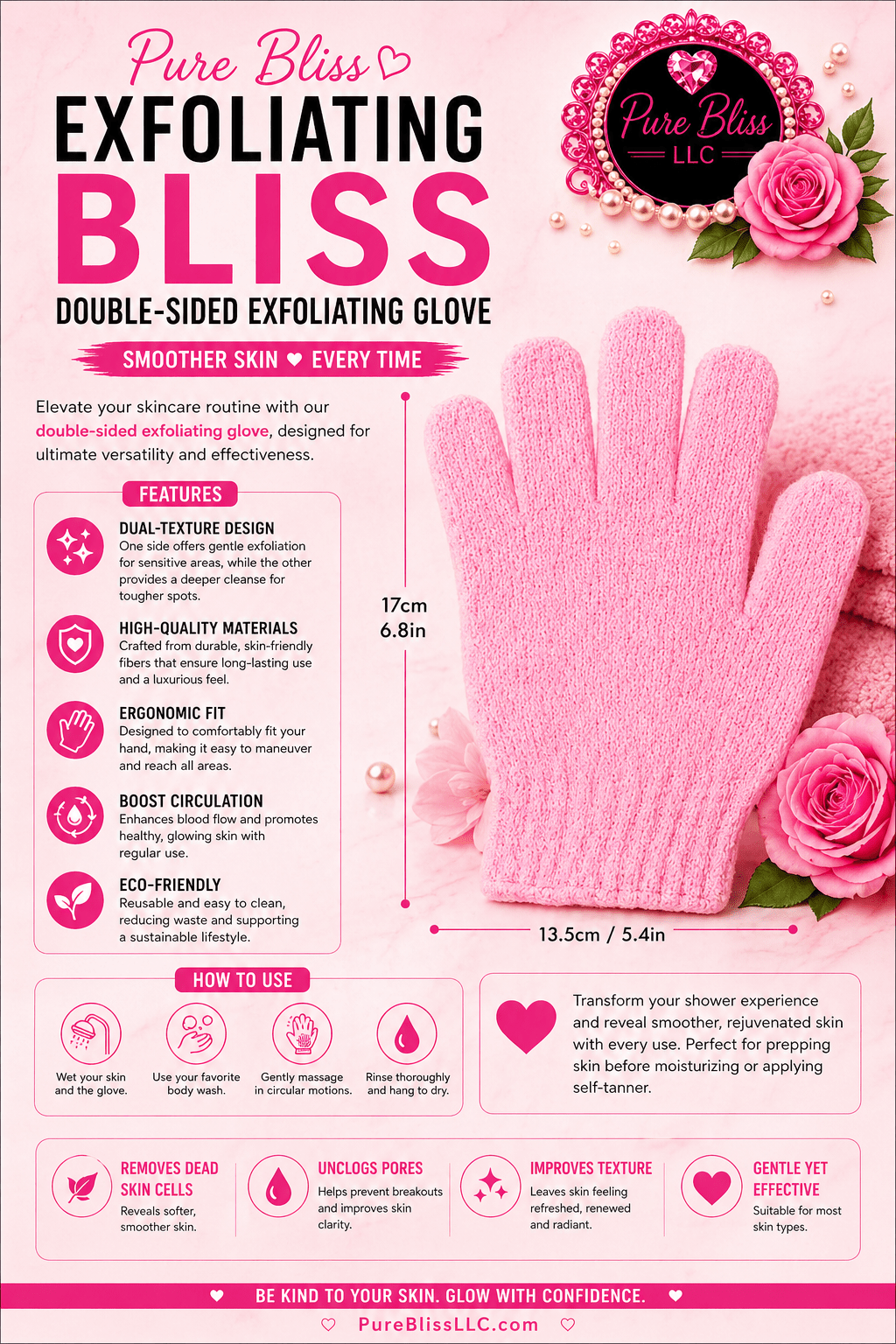 Double sided exfoliating glove - Pureblissllc