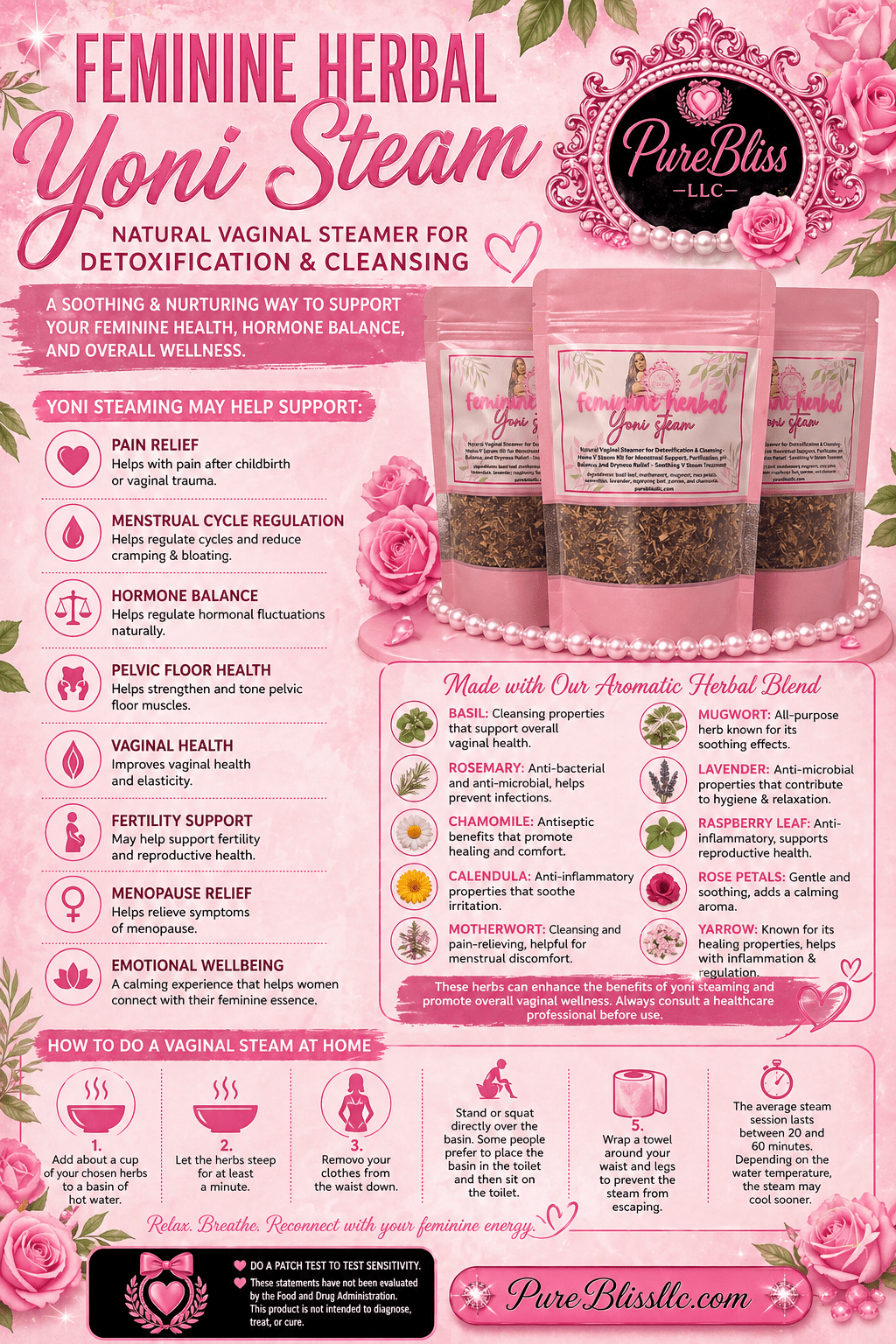 Feminine Herbal Yoni Steam - Pureblissllc