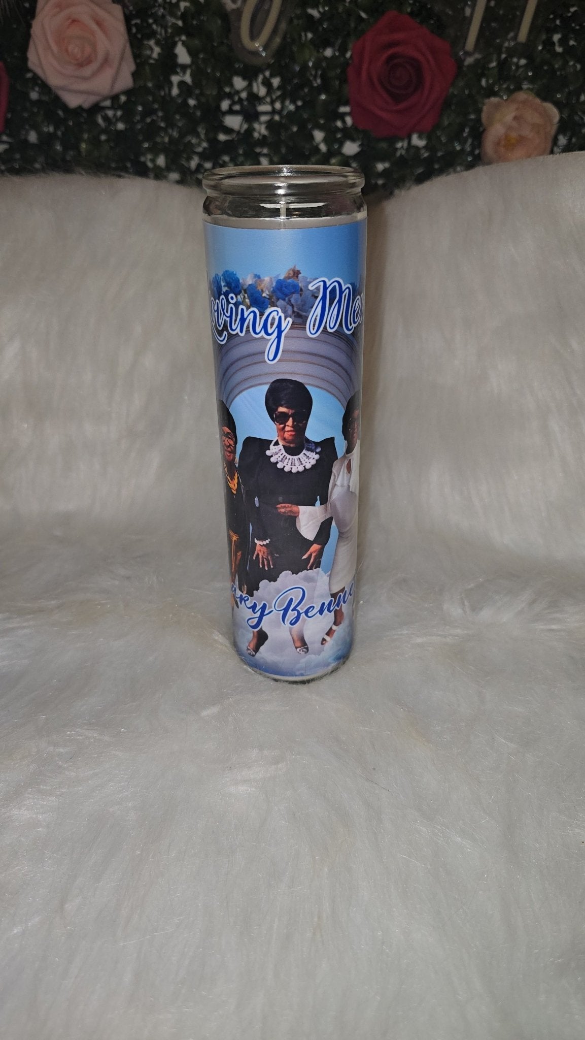 Glass memorial pillar candle - Pureblissllc