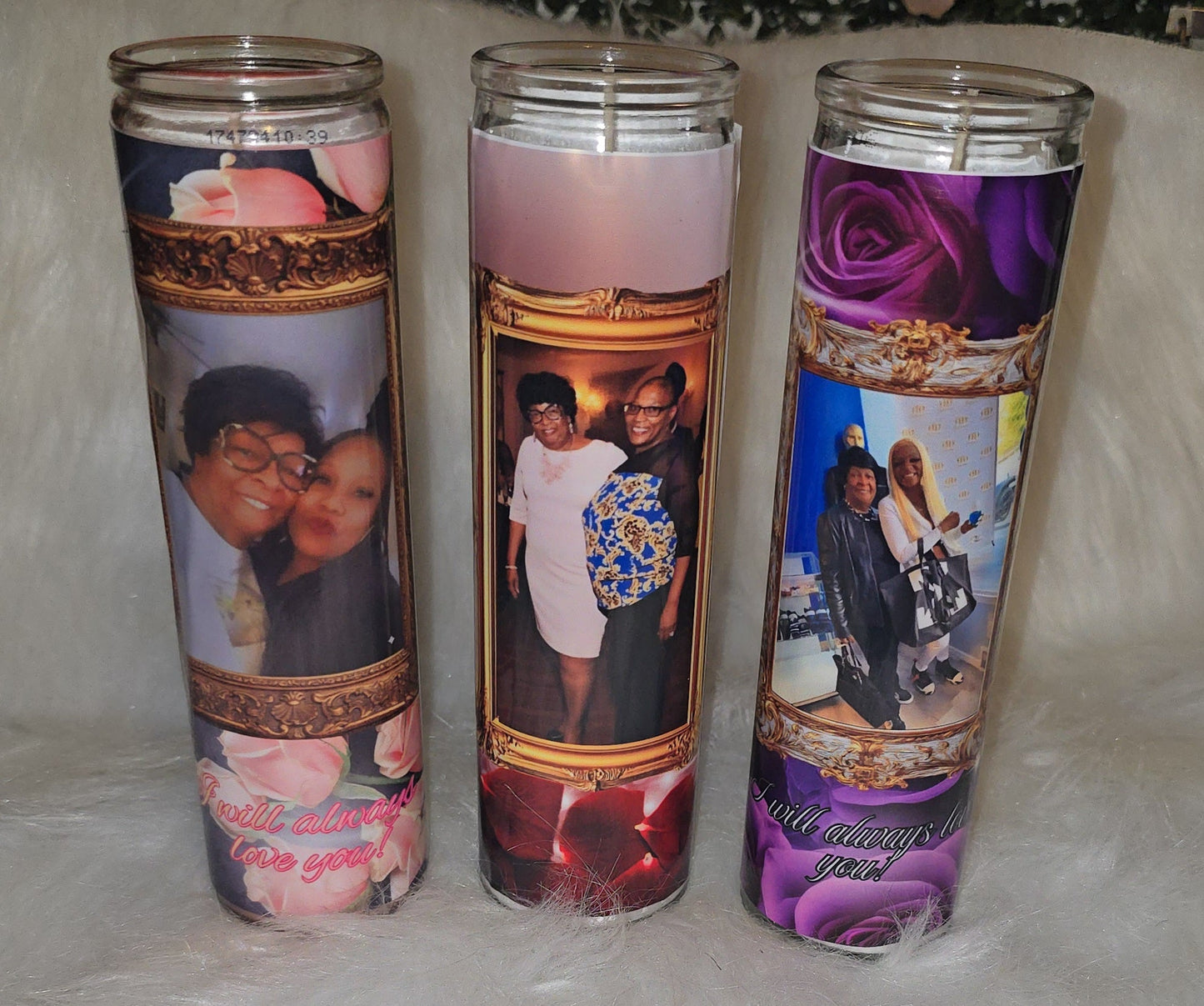 Glass memorial pillar candle - Pureblissllc