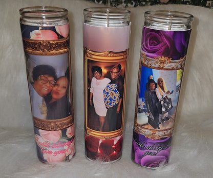 Glass memorial pillar candle - Pureblissllc