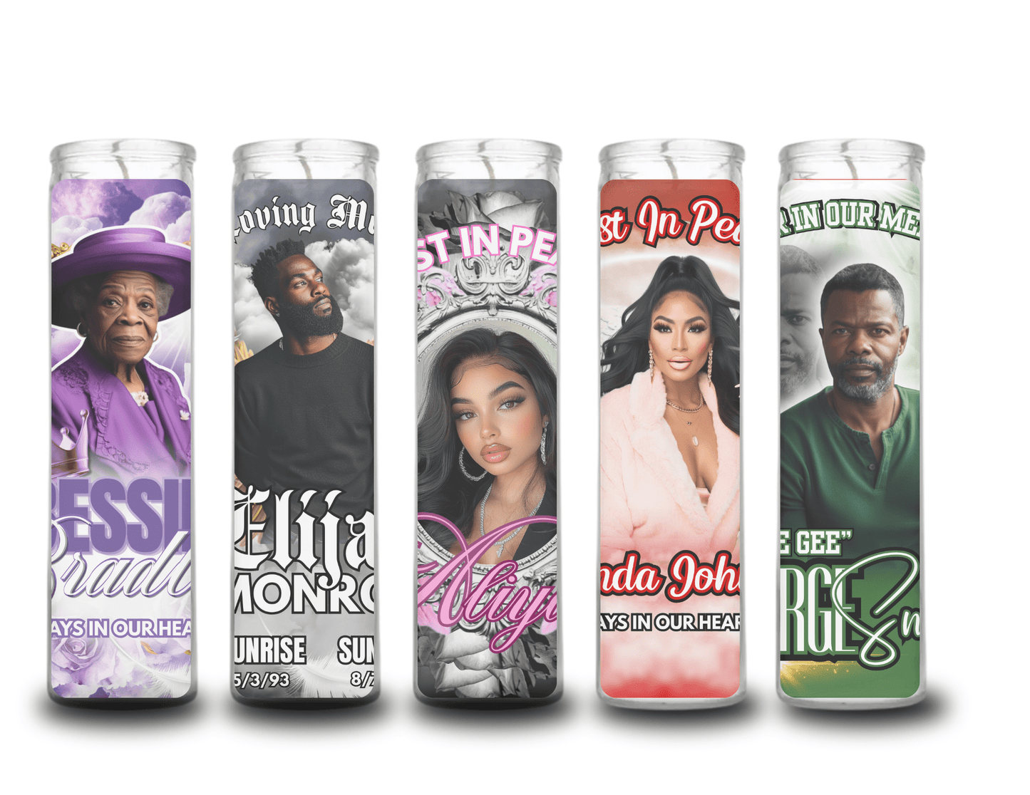 Glass memorial pillar candle - Pureblissllc