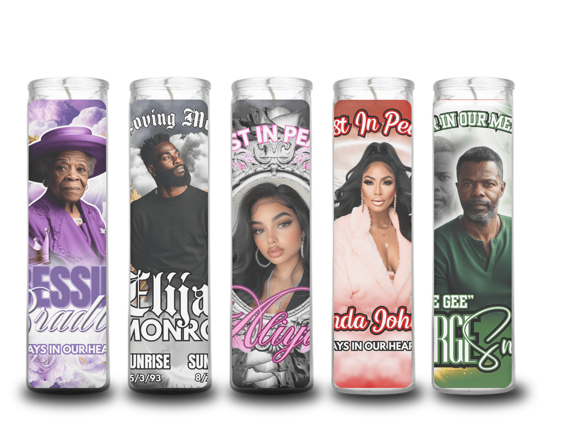 Glass memorial pillar candle - Pureblissllc