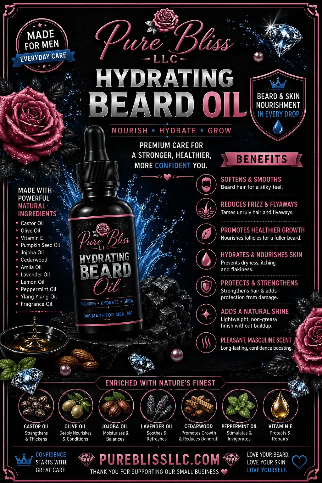 Hydrating Beard oil - Pureblissllc