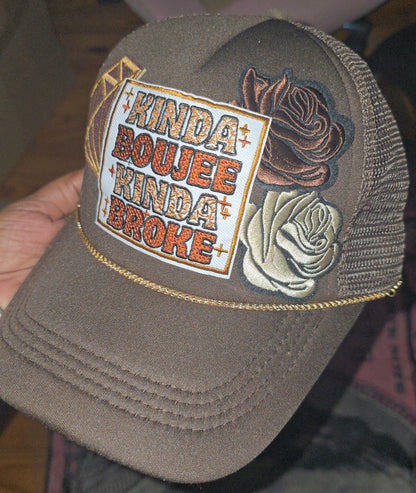 Kinda boujee kinda broke hat - Pureblissllc