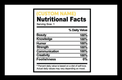 Nutritional facts tee - Pureblissllc