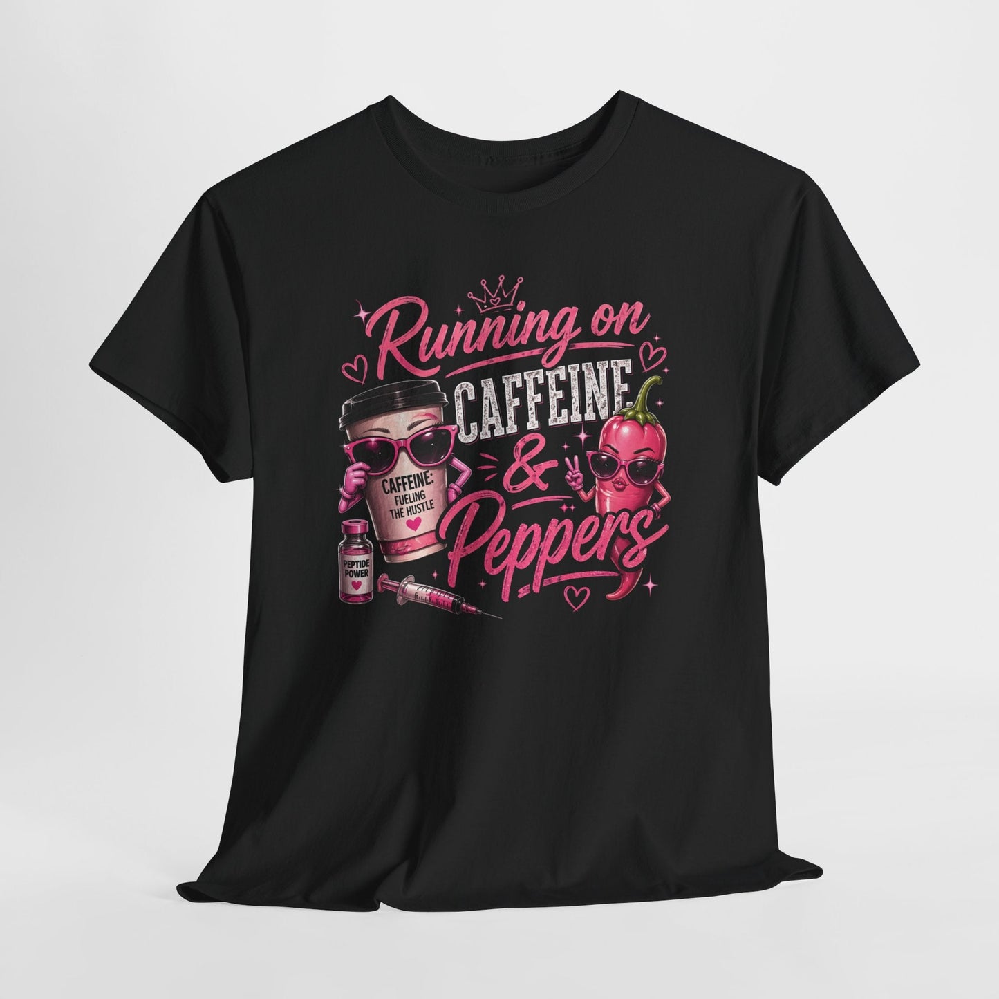 Running on Caffeine & Peppers T-Shirt - Pureblissllc