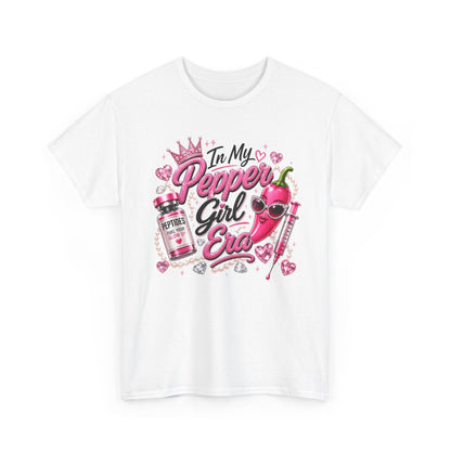 T-Shirt — "In My Pepper Girl Era" Pink Heart Graphic Tee - Pureblissllc