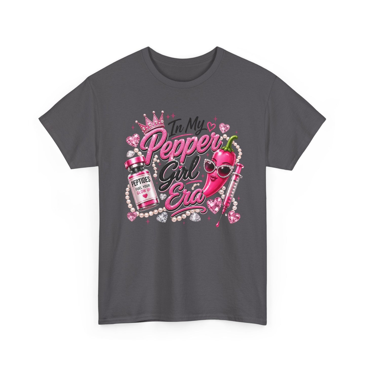 T-Shirt — "In My Pepper Girl Era" Pink Heart Graphic Tee - Pureblissllc