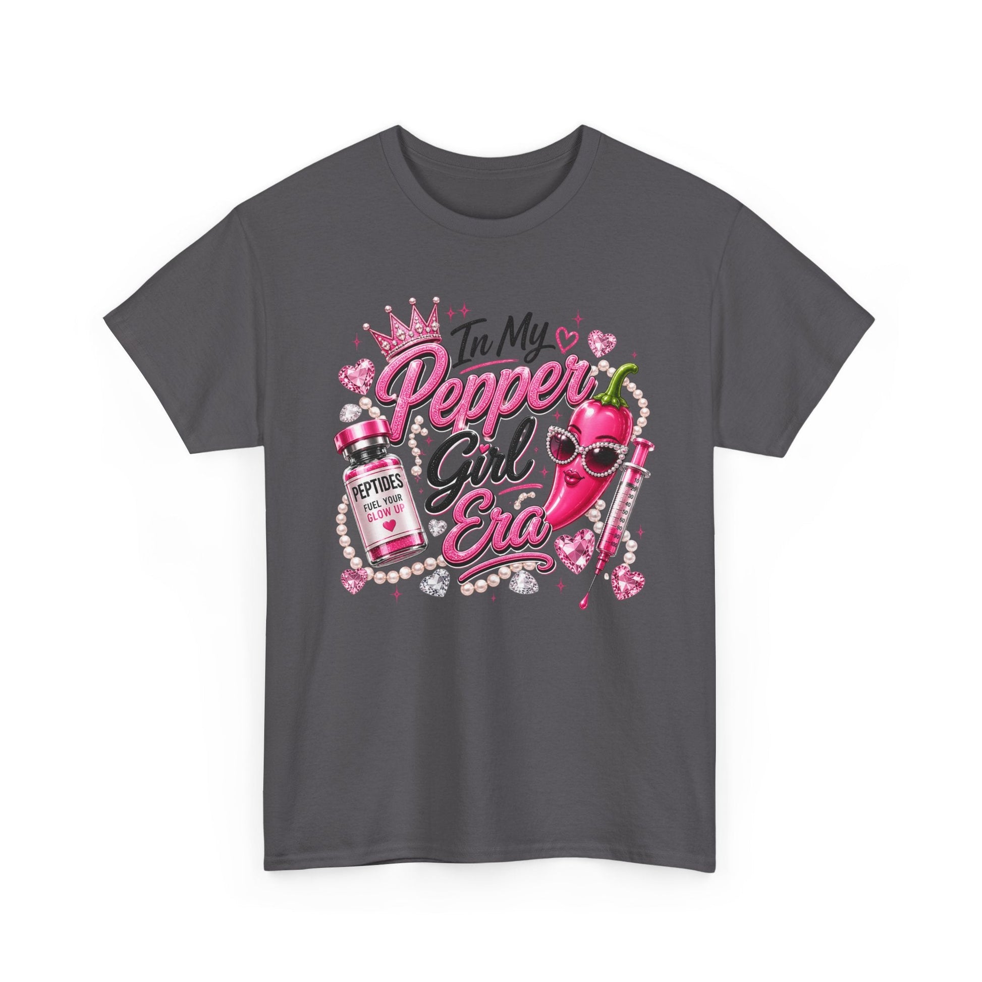 T-Shirt — "In My Pepper Girl Era" Pink Heart Graphic Tee - Pureblissllc