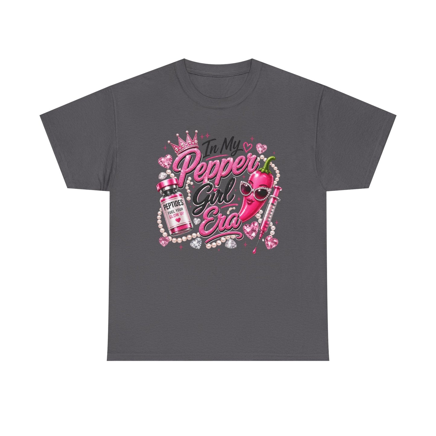 T-Shirt — "In My Pepper Girl Era" Pink Heart Graphic Tee - Pureblissllc