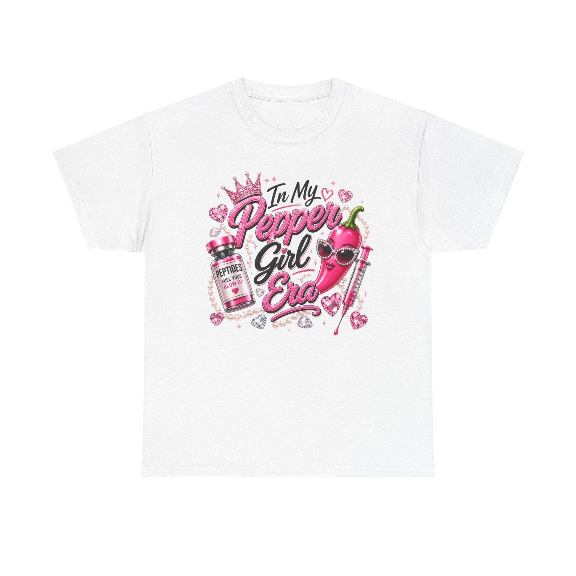 T-Shirt — "In My Pepper Girl Era" Pink Heart Graphic Tee - Pureblissllc