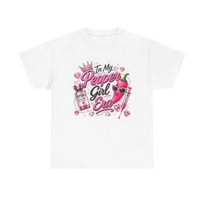 T-Shirt — "In My Pepper Girl Era" Pink Heart Graphic Tee - Pureblissllc