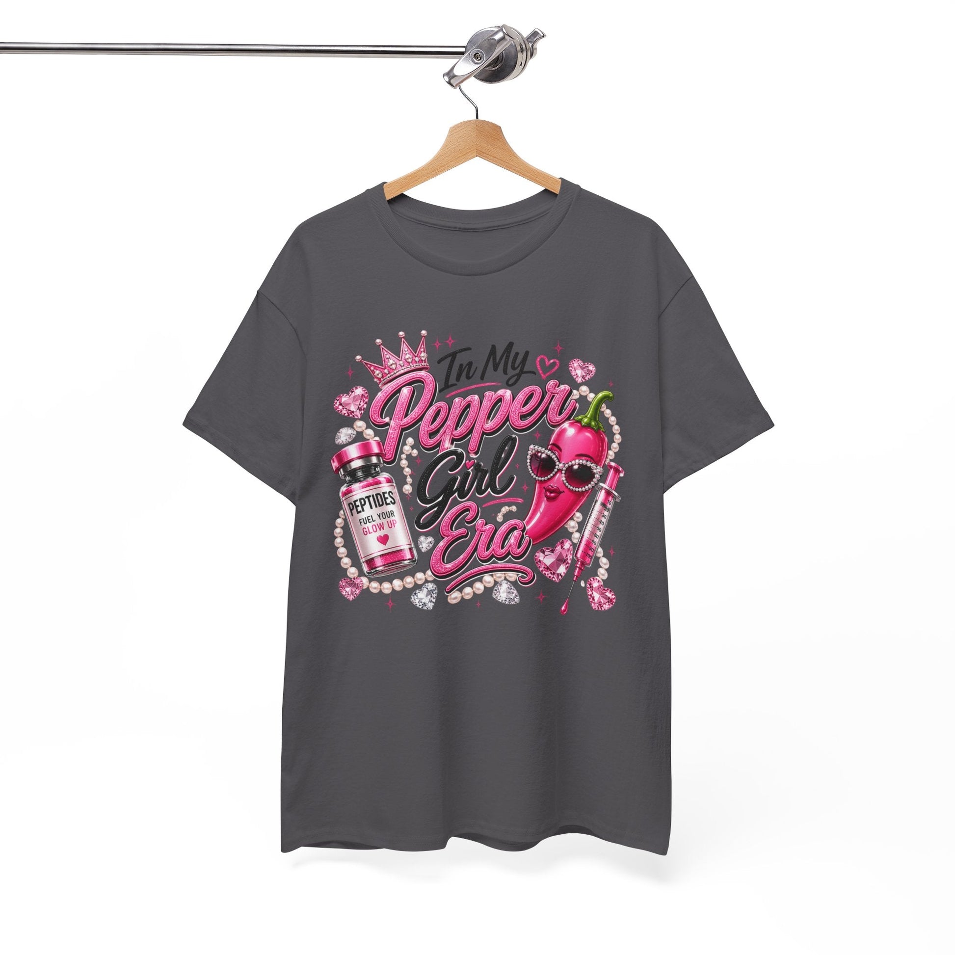 T-Shirt — "In My Pepper Girl Era" Pink Heart Graphic Tee - Pureblissllc