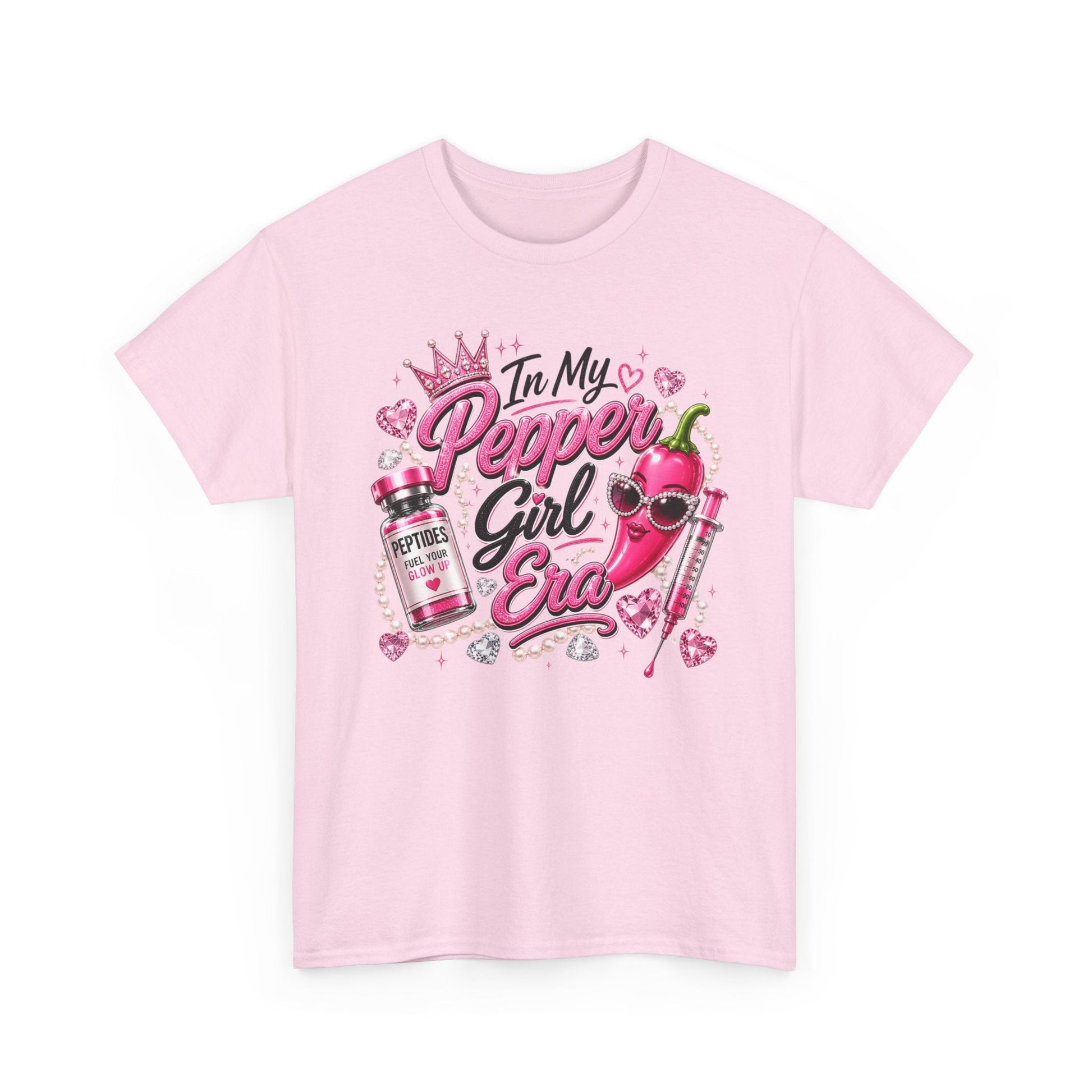 T-Shirt — "In My Pepper Girl Era" Pink Heart Graphic Tee - Pureblissllc