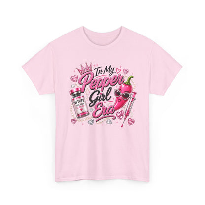 T-Shirt — "In My Pepper Girl Era" Pink Heart Graphic Tee - Pureblissllc